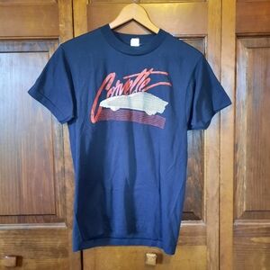 Vintage Screen Stars Single Stitch Black Corvette Graphic T-shirt Size Medium